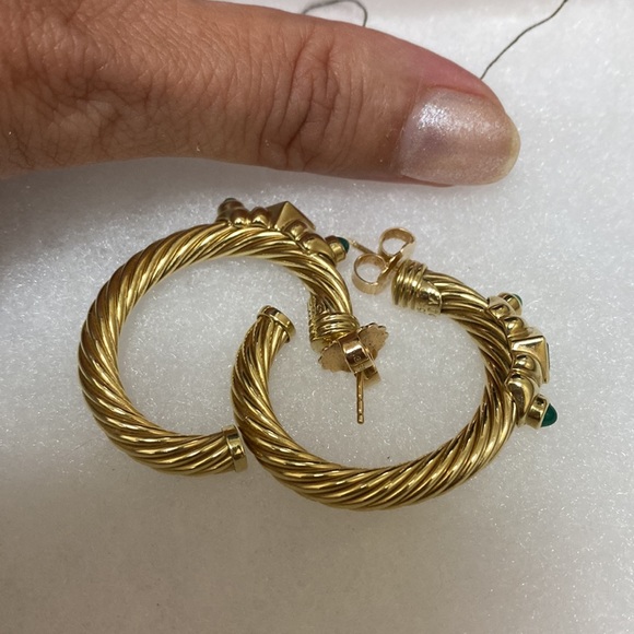 DAVID YURMAN 14kt gold “Renaissance “ cable hoop earrings - Picture 4 of 9